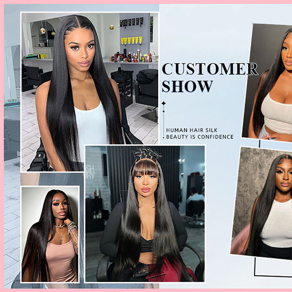 12A Premium Indian Straight Hair Bundles – Jet Black #1 Silky Unprocessed Human Hair Extensions | Machine Double Weft 10"-24"