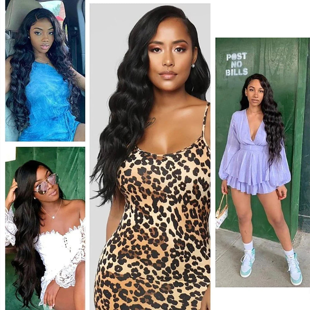 3 Bundles with 2x6 HD Lace Closure Loose Wave 100% Virgin Human Hair