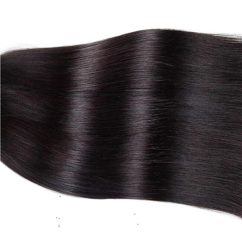 I-tip Double Drawn Hair Extensions Natural Black Straight – 100% Human Hair, Fuller & Thicker, 18"-24"