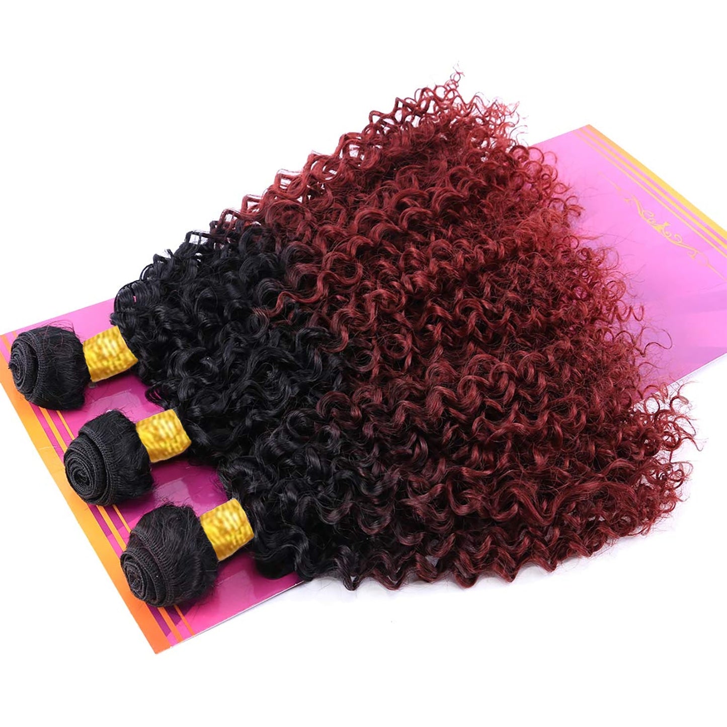 Ombre Black & Burgundy (1B/99J) Jerry Curl 100% Virgin Human Hair Bundles | Bold Curls & Two-Tone