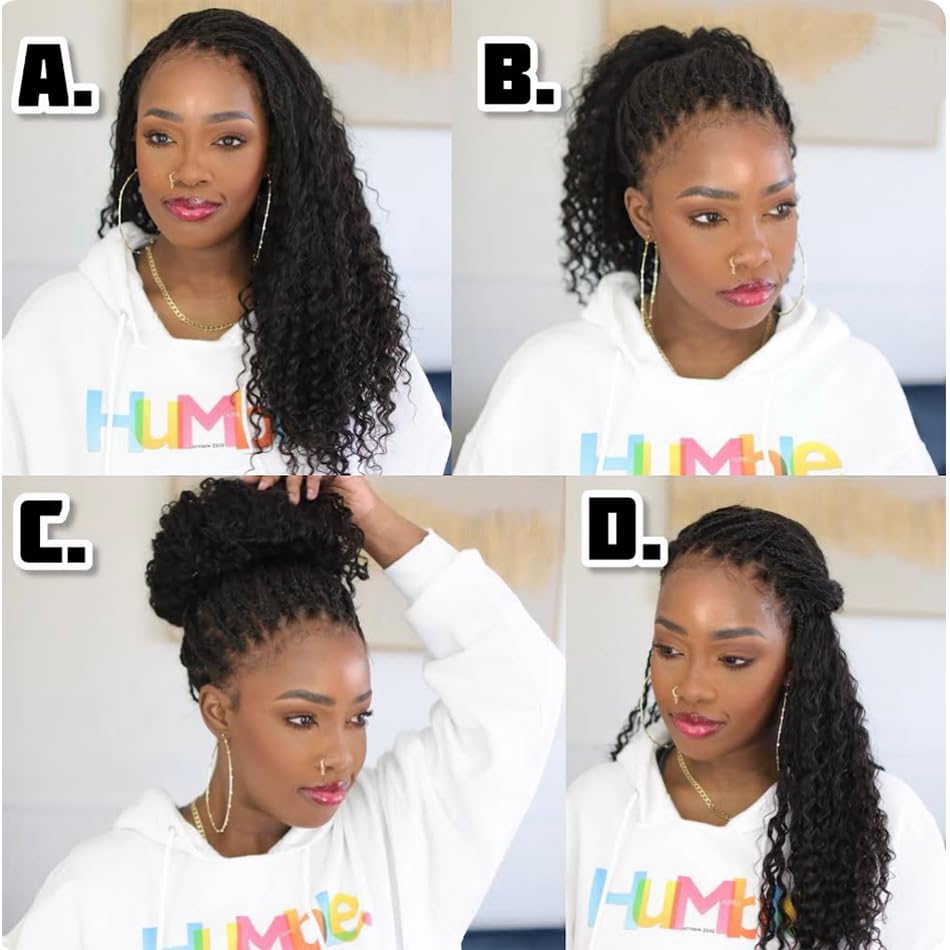 BOHO Braids Wig Full Lace High Quality 100% Human HairBraided Light Weighted Color Black