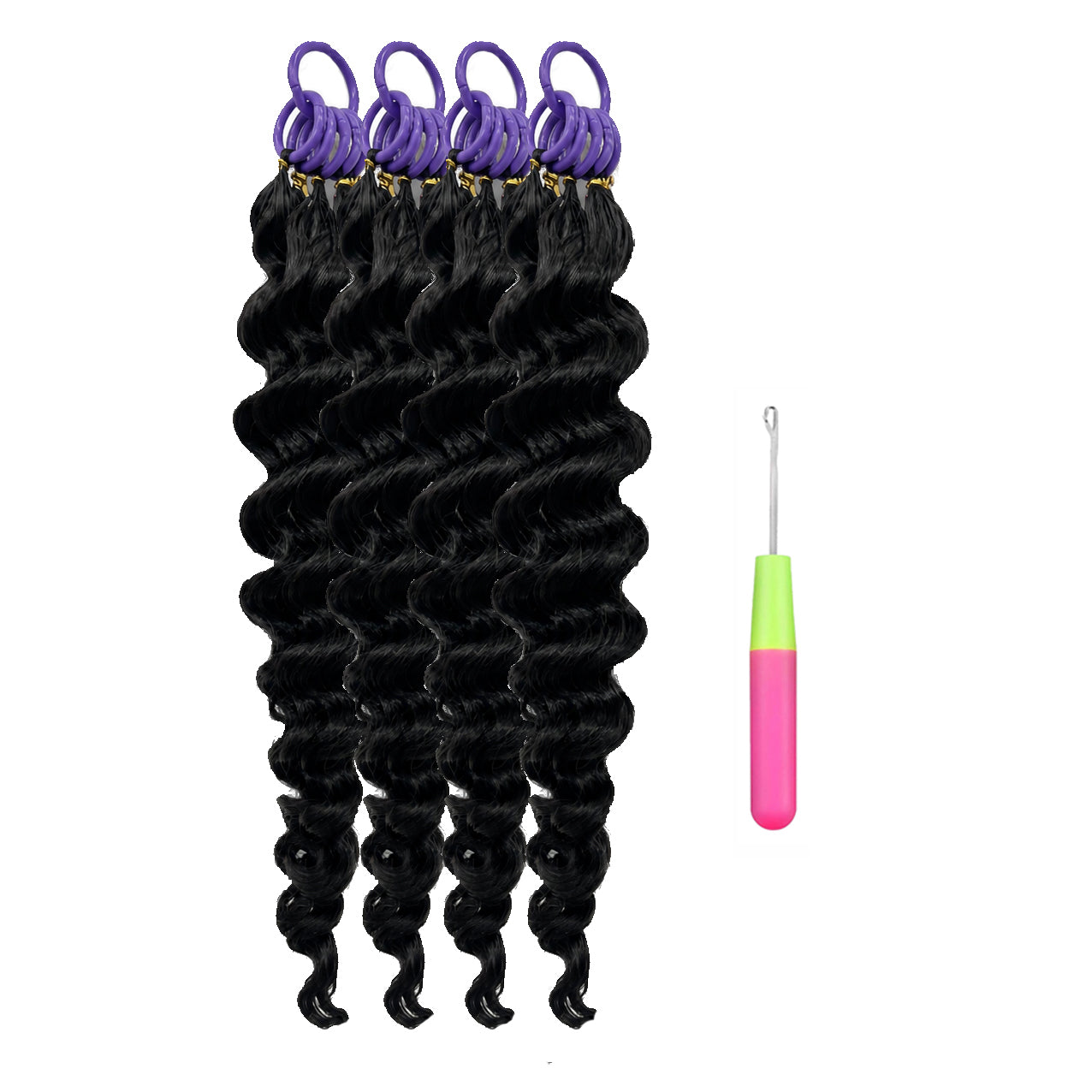 Ocean Wave Crochet 100% Human Hair - Boho Braiding Hair For Miracle Knots (50g/Pack)