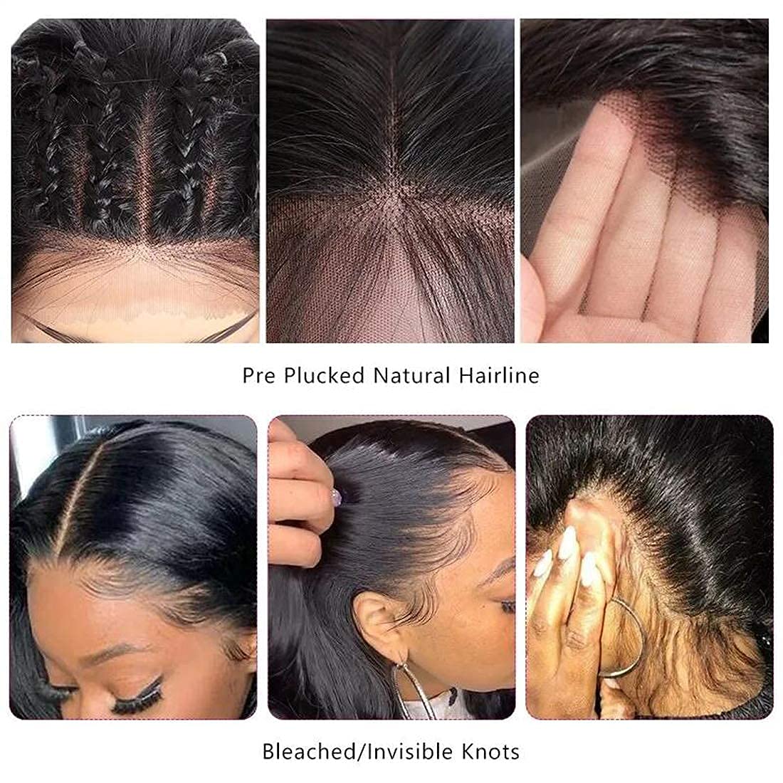 5x5 HD Lace Closure Wig Body Wave Human Hair Swiss Lace, Skin-melt Lace, Invisible Lace