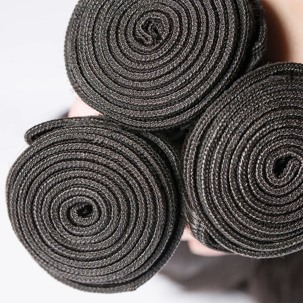 Double Drawn Indian Raw Straight Full End Unprocessed 100% Human Hair Natural Color | Single Donor Cuticle Aligned Bundles