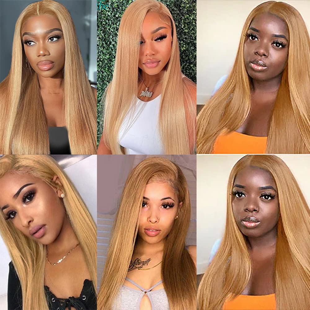 Honey Blonde Weft #27 Straight 100% Human Hair Unprocessed virgin remy hair Bundles | Single Donor Cuticle Intact