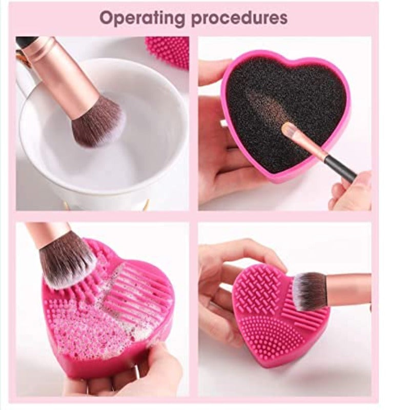 BS-MALL 14 Pcs Makeup BrushesStand Up Set With Makeup Sponge And Cleaner