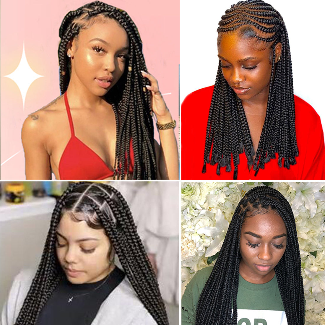 100% Human Hair Boho Braiding Hair - Straight Texture Natural Black 100g/Bundle