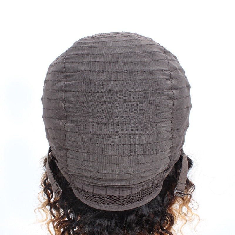 Ombre 1B/30/27 Curly Wig – 13x4 Lace Front 100% Human Hair Free Part