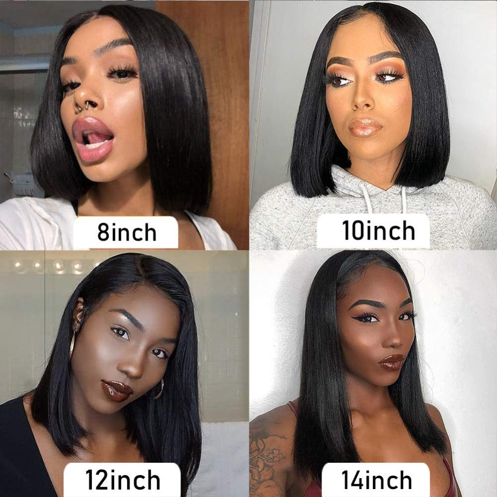 Short Bob Wigs Human Hair Lace Closure