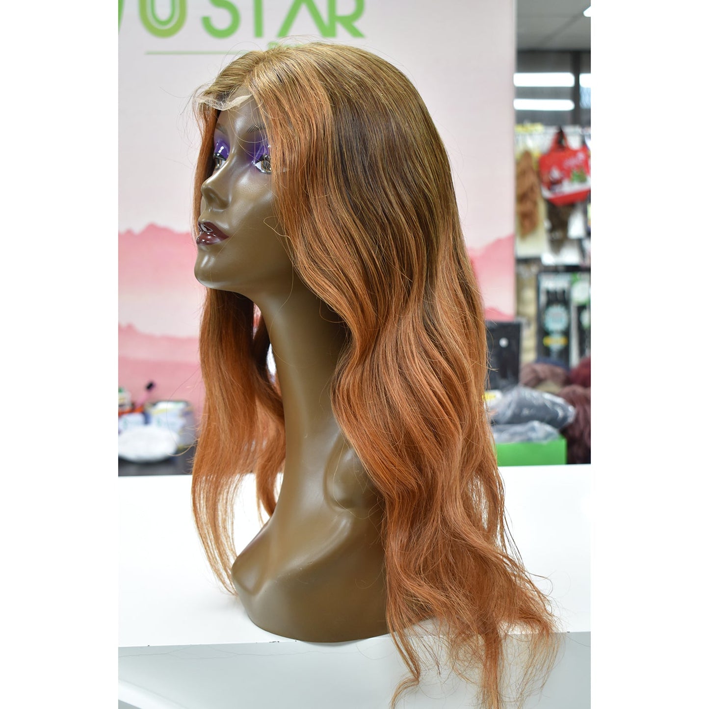 Ombre Brown Ginger Body Wave Wig – 2x6 HD Lace Closure 200% Density Human Hair