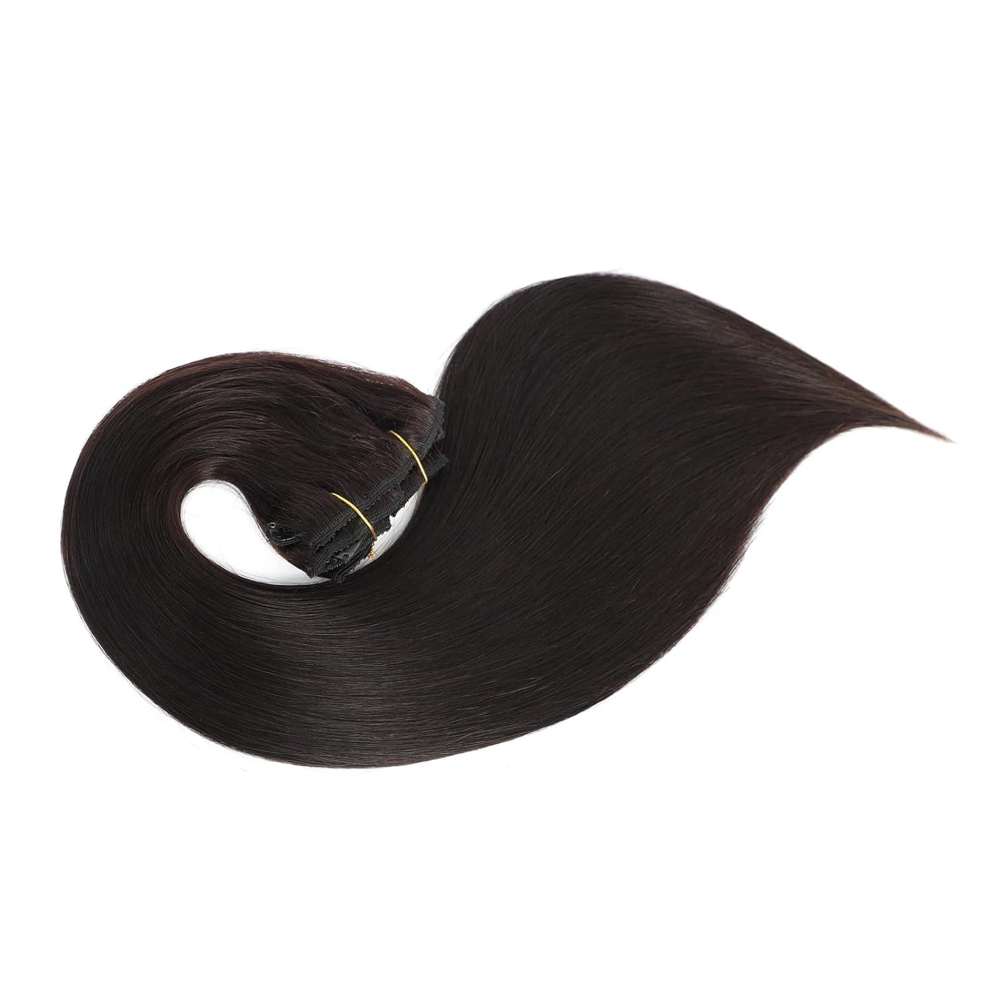 Seamless Clip in Straight Natural Black 7 Pcs Hair Extensions Thick Hair Extensions High Quality Premium Human Hair Clip Ins – Easy Install