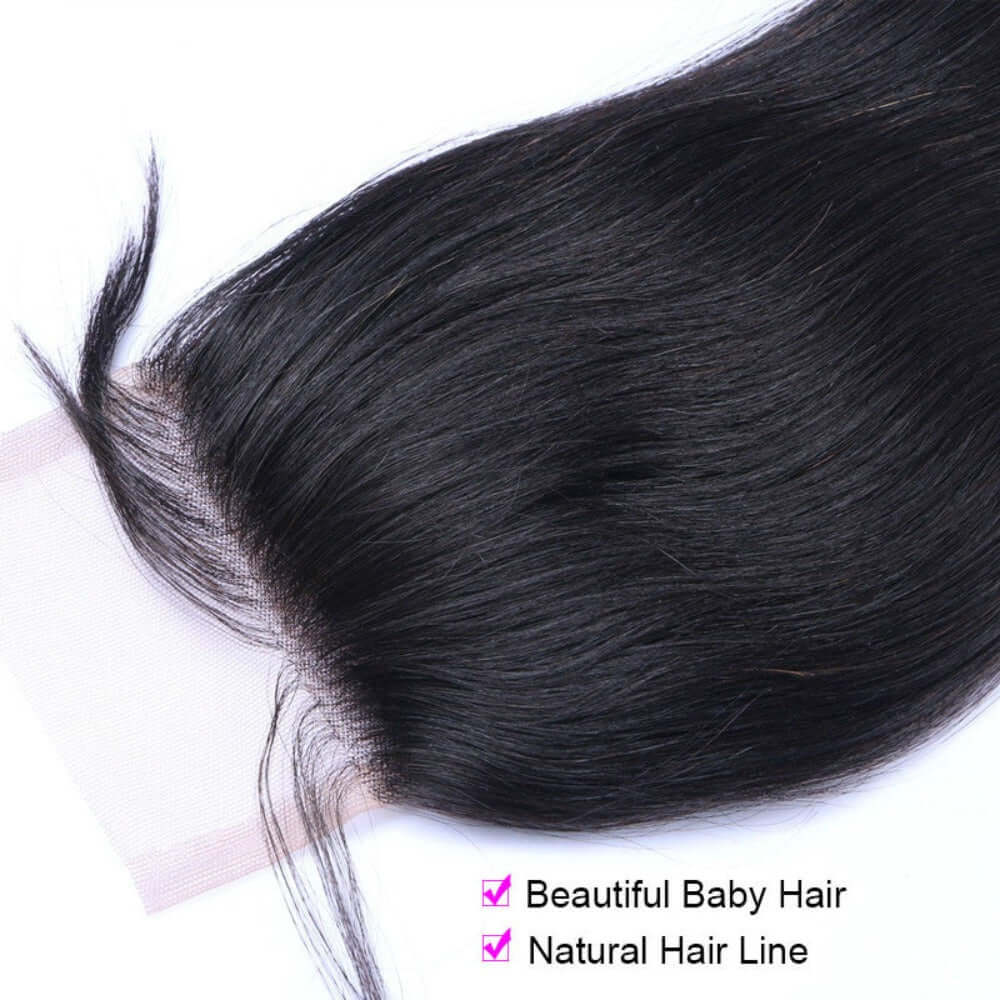 Ustar 100% Huamn Hair 4X4 Free Part CLOSURE Straight