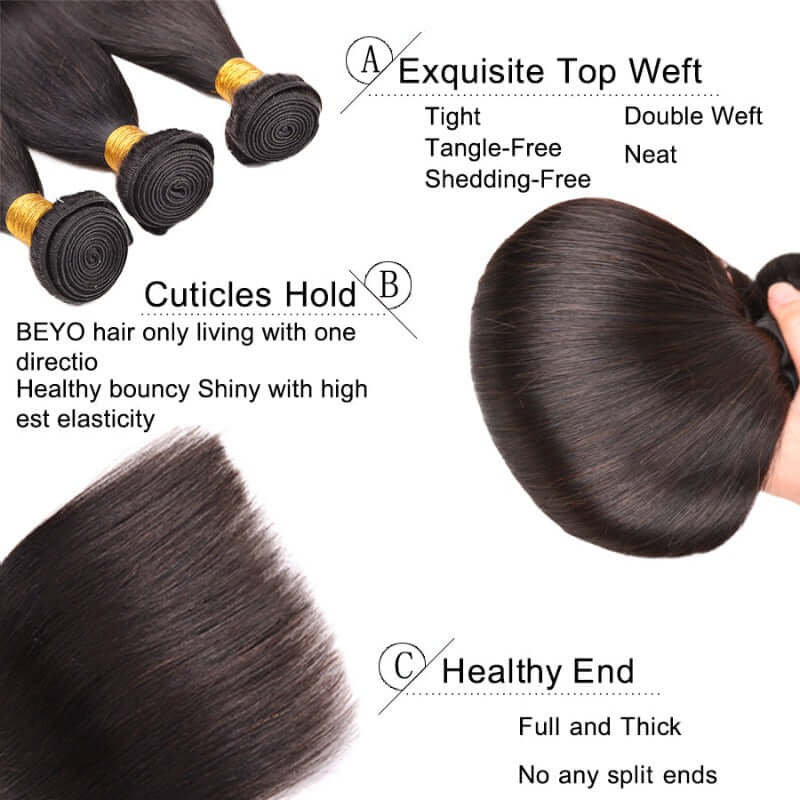 Ustar 7A Virgin Hair 3 Bundles Straight