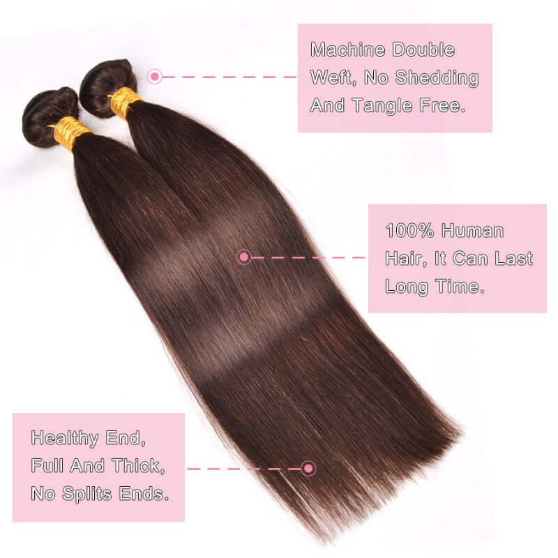 Medium Brown Straight 100% Human Hair