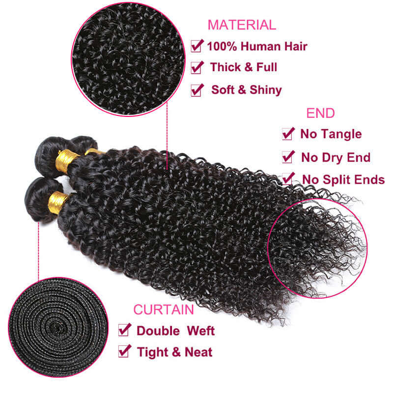 Ustar 7A Virgin Hair 3 Bundles Jerry Curl
