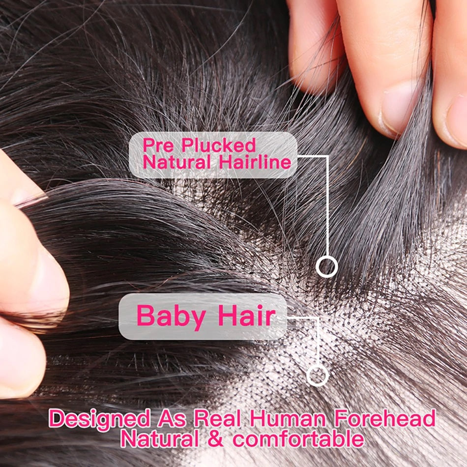 13x6 HD Lace Frontal Straight high defination lace high quality Human hair