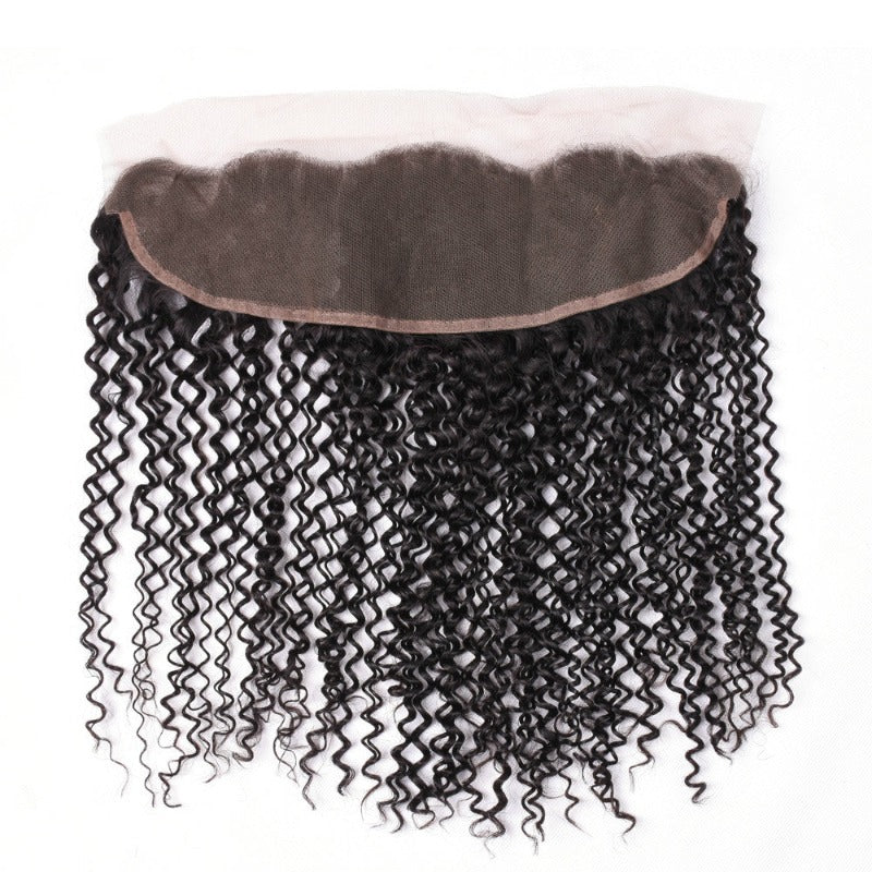 Ustar 7A Natural Black Virgin Jerry Curly Hair 3 Bundles with Frontal