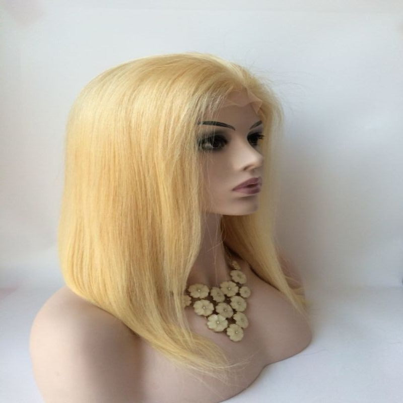Full Lace Wig Blonde #613 Straight High Quality 100 Unprocessed Virgin Remy Human Hair