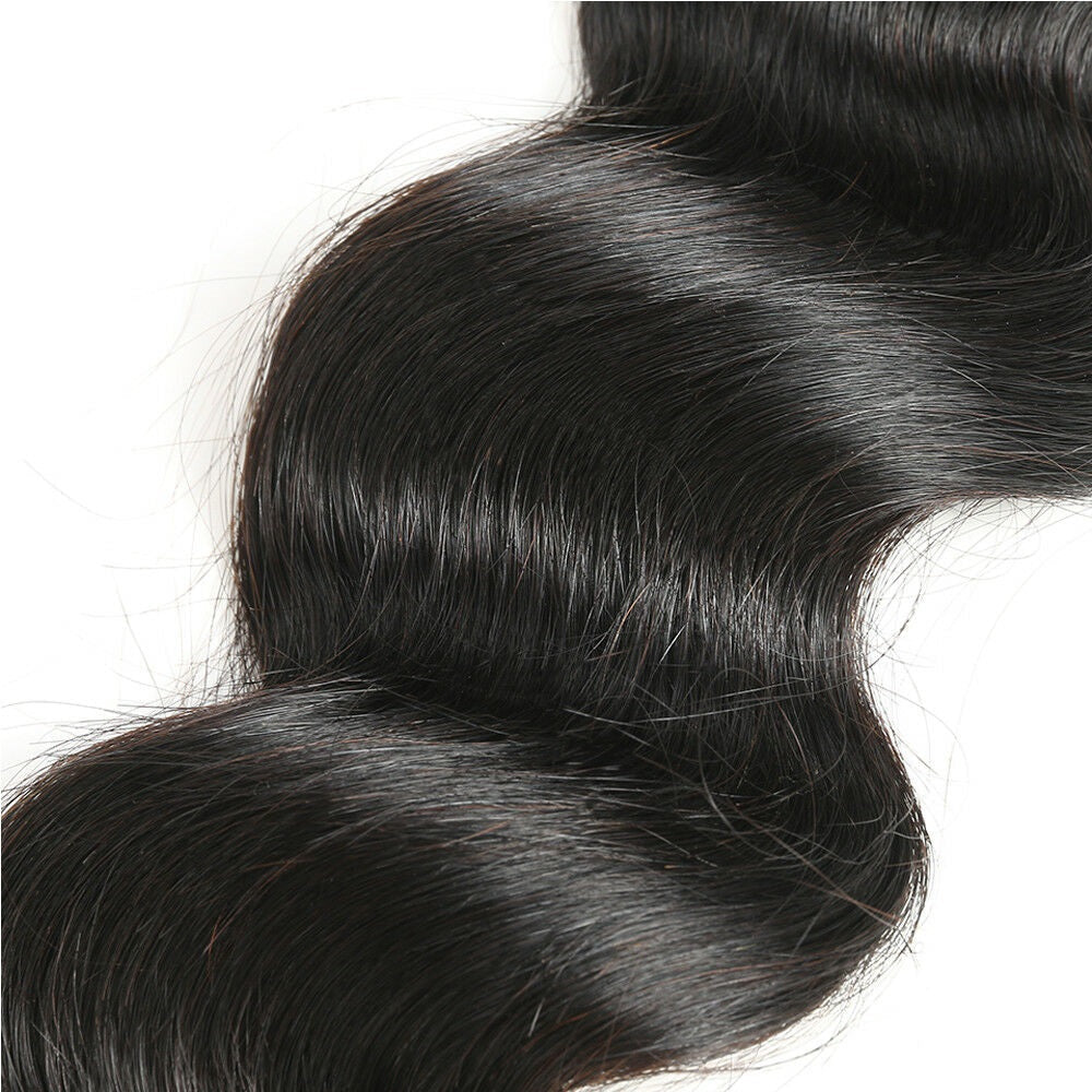 100% Affordable Human Hair Loose Wave Bundles | Natural Black 1B | 10"-30" | Voluminous Curls