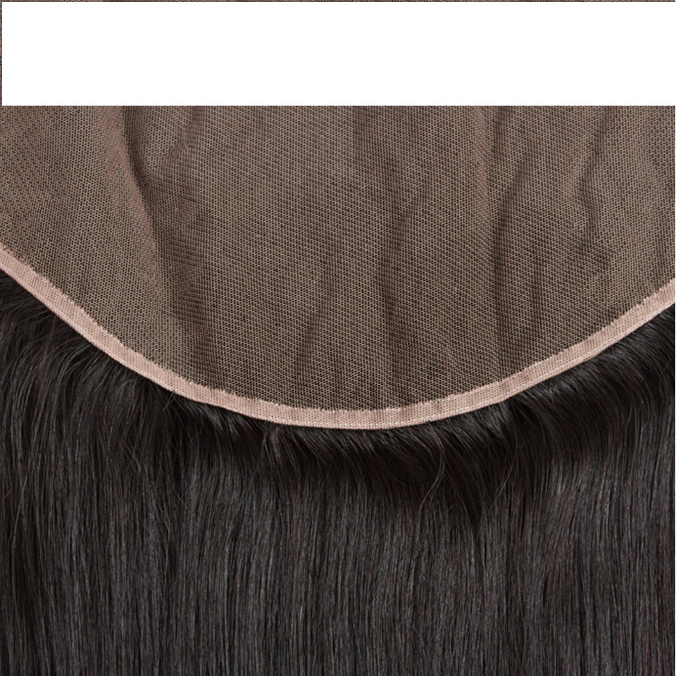 13x4 Lace Frontal Straight Unprocessed 100% Human Hair – Transparent Lace, Natural Black