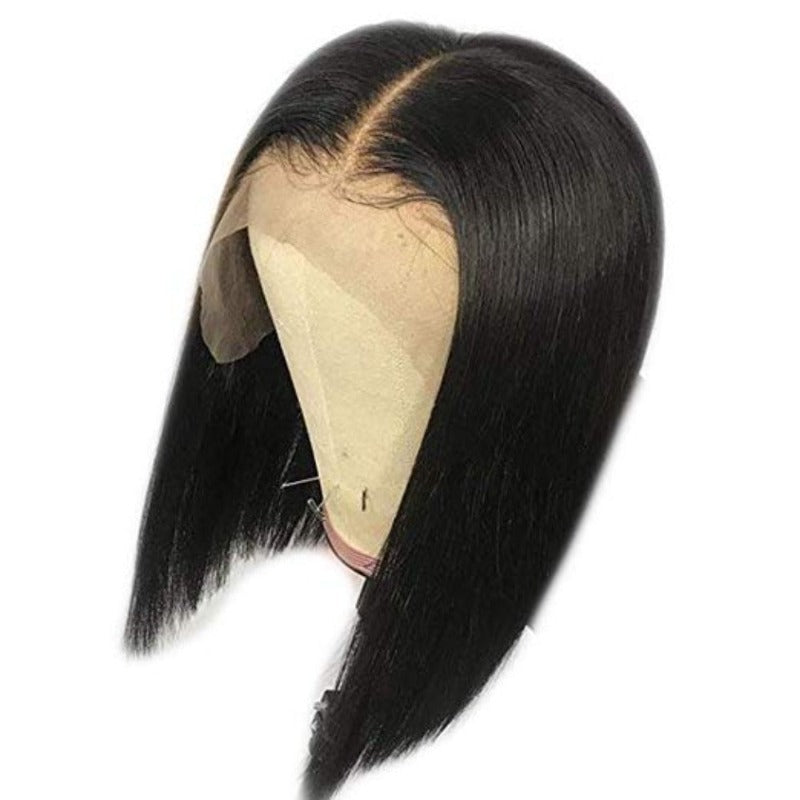 Straight Bob Wig – 13x4 Lace Front Brazilian Virgin Natural Black 100% Human Hair