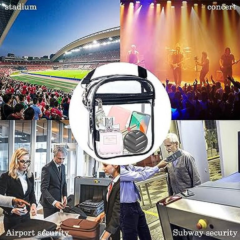 Clear Crossbody Bag, Stadium Approved Clear Purse Bag for Concerts Sports Events Festivals