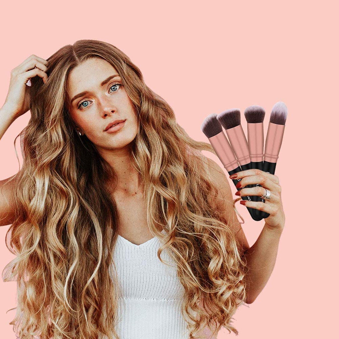 BS-MALL 16pcs+1pcs Makeup Brushes Premium Synthetic Professional Brushes Kit