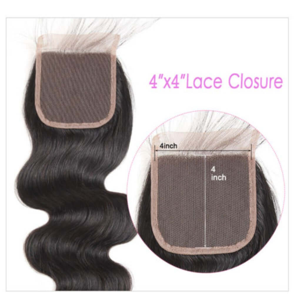 Ustar 100% Human Hair 4X4 CLOSURE Body Wave