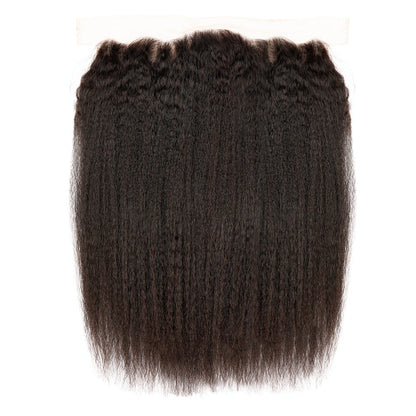 13x4 HD Lace Frontal Kinky Straight – Brazilian Virgin Human Hair | Ear-to-Ear, Pre-Plucked, Skin-Melt HD Lace