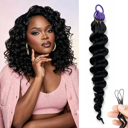 Ocean Wave Crochet 100% Human Hair - Boho Braiding Hair For Miracle Knots (50g/Pack)