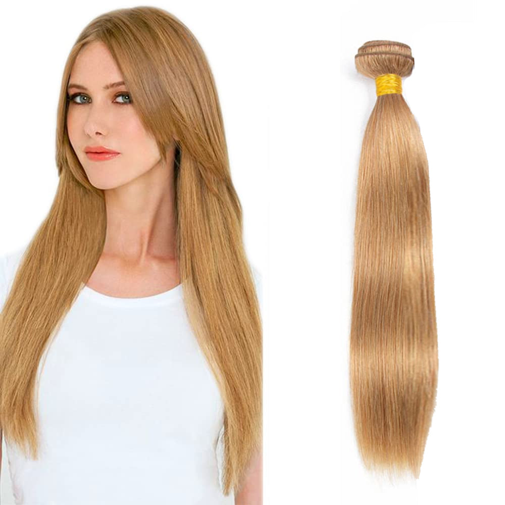 Honey Blonde Weft #27 Straight 100% Human Hair Unprocessed virgin remy hair Bundles | Single Donor Cuticle Intact