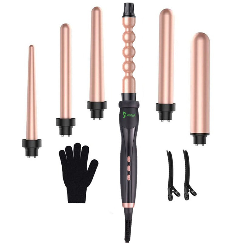 6-In-1 Curling Iron Wand Set with LED Temperature Control | Ceramic Hair Curler