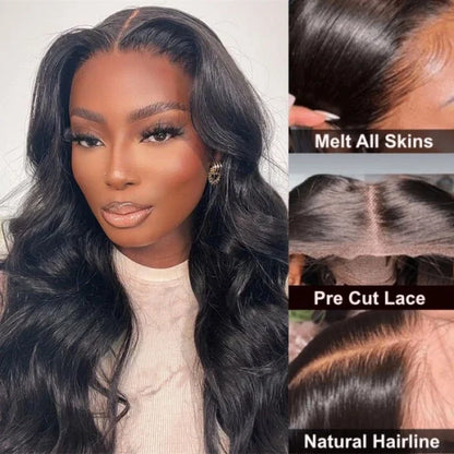 5x5 Lace Wear to Go Glueless Wig Body Wave Lace Closure  Wig 100 Virgin Human Hair Natural Color Swiss Lace, Skin-melt Lace, Invisible Lace