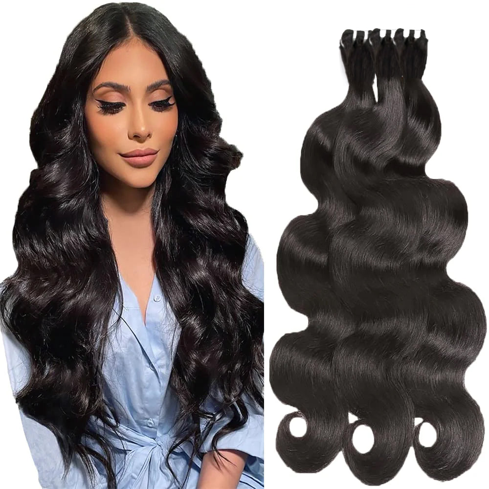 Holiday Deals : Unprocessed Body Wave 3 Bundles hair color #1  jet black 100% Human Hair on sale
