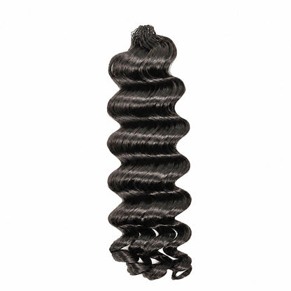 #2 Deep Wave Crochet 100% Human Hair - #2 Dark Brown Boho Braiding Hair For Miracle Knots (50g/Pack)