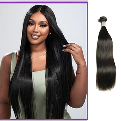 100% Affordable Human Hair Straight Bundles | Natural Black 1B | 10"-28" | Sleek Silky Weave