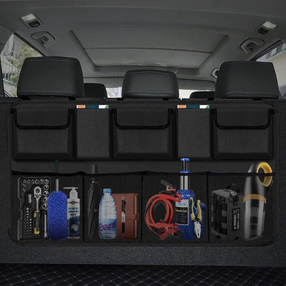 Backseat Hanging Car Trunk Organizer With 9 Large Storage Bag