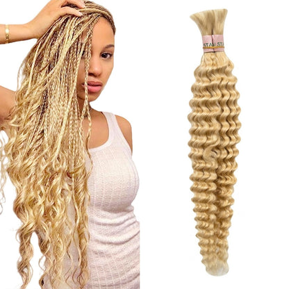 Color #2, #27,#33,Natural Black Human Braiding Hair deep Wave Bulk 100% Human Mink Hair 100g/pack 18-22 inch