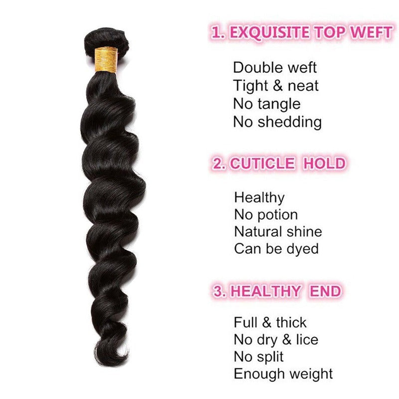 100% Virgin Remy hair Bundles Natural color Loose Wave