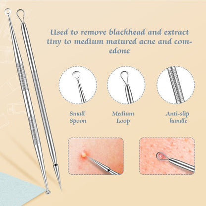 Ustar BESTOPE 26 PCs Makeup Set, 20pcs Brushes & 6pcs Blackhead Remover Pimple Extractor Tool