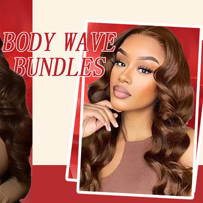 Dark Brown (2#) Body Wave 100% Human Hair Bundles | Deep Color & Soft Bouncy Waves
