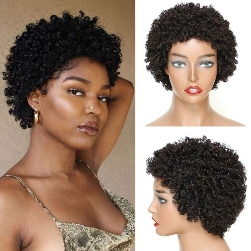 kinky bob Curly Short Human Hair Wig