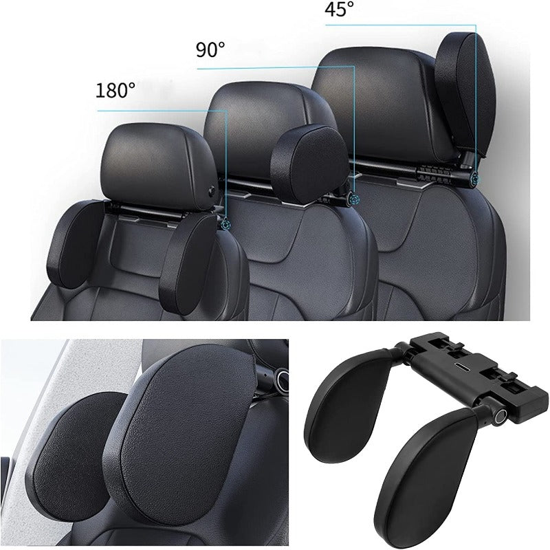 Caujon Car Headrest Pillow - Car Seat Head Support For Kids And Adult For Travelling (Black)