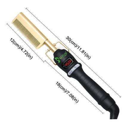 USTAR Hot Comb Hair Straightener - Electric Straightening Comb for African American Hair and Wigs - Technology Hair Straightener for Wet and Dry Hair - Quick Heated Comb for Men Long Beard