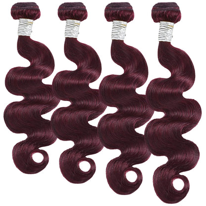 Ustar Master Blend Body Wave Bundles | Burgundy Red | 16"-30" | Human Hair + Premium Fibers