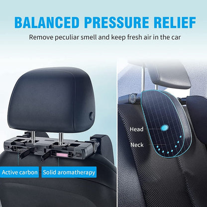Caujon Car Headrest Pillow - Car Seat Head Support For Kids And Adult For Travelling (Black)