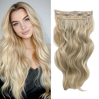 Halo Hair Extensions Invisible Wire Clip on Synthetic Wave Clip Ins Hair 20 Inch – Lightweight, Easy Install, Natural Look