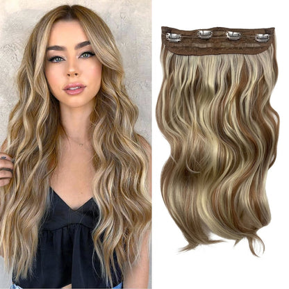 Halo Hair Extensions Invisible Wire Clip on Synthetic Wave Clip Ins Hair 20 Inch – Lightweight, Easy Install, Natural Look