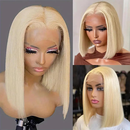 Blonde 613 Straight Bob Wig – 13x4 & 13x6 HD Lace Front Bleached Knots 100% Human Hair