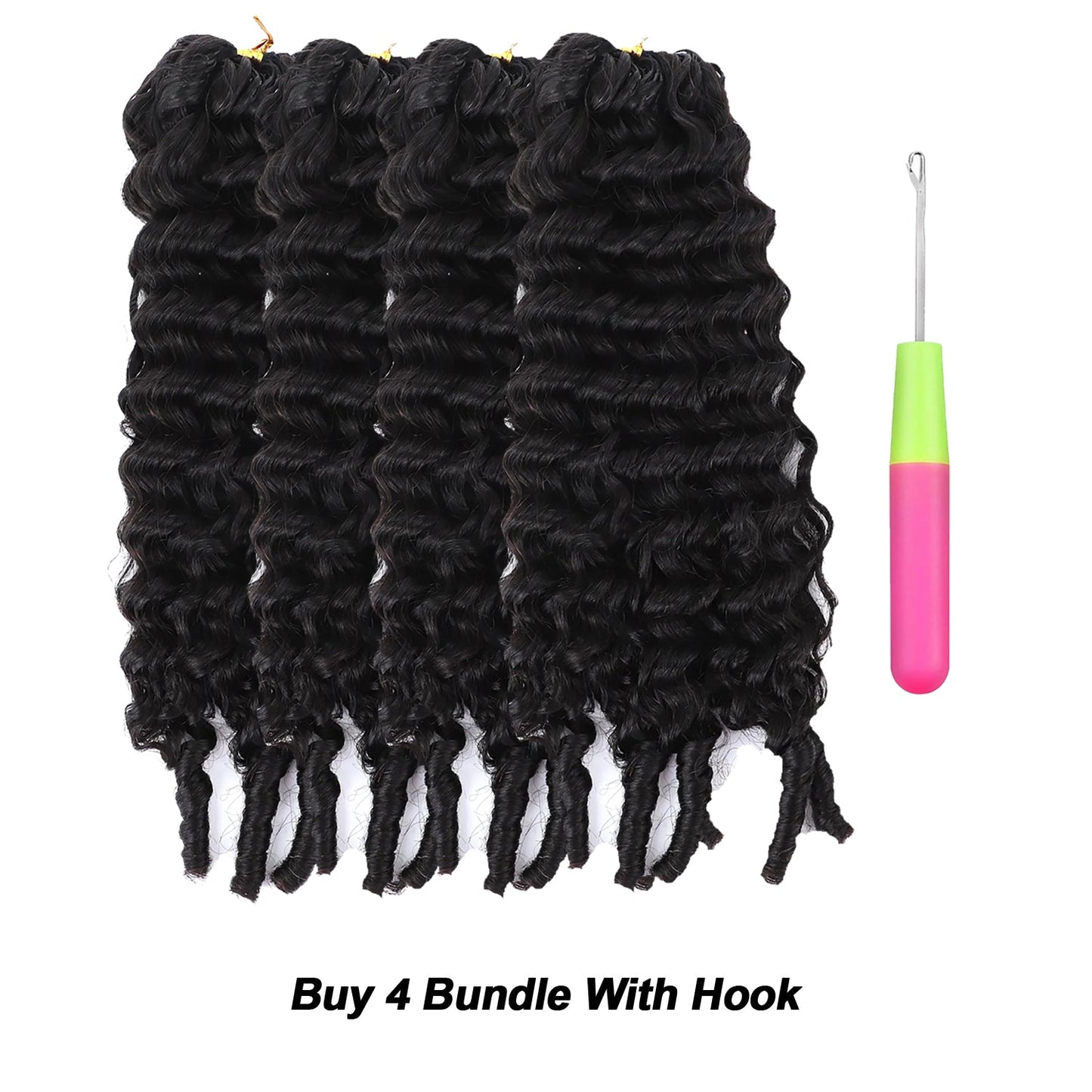Burmese Curly with Spiral Ends Crochet 100% Human Hair - Boho Braiding Hair For Miracle Knots (50g/Pack)